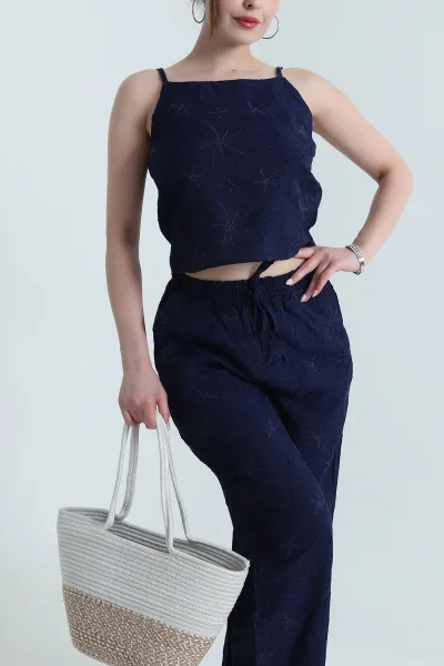 lacivert-bluz-pantolon-cilek-kumas-nakisli-ikili-takim-474356