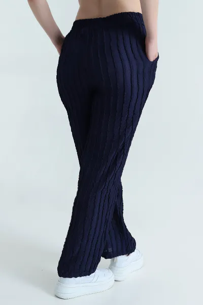 Lacivert Bol Paça Toscana Kadın Pantolon 469935