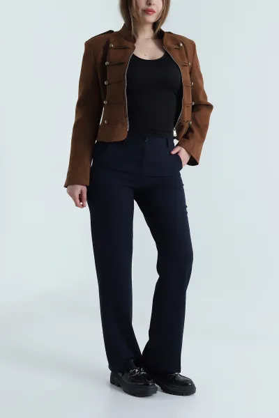 Lacivert Cepli Poliviskon Kadın Pantolon 494392