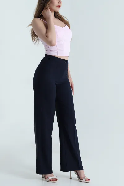 Lacivert Cepsiz Palazzo Kadın Pantolon 479658
