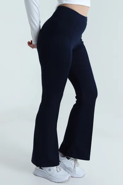 Lacivert Çimalı Modal İspanyol Kadın Pantolon 494768