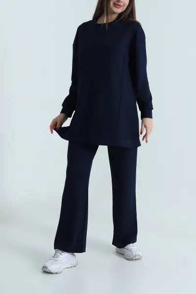 Lacivert Çimalı Tunik Pantolon Oysho Kadın İkili Takım 493541