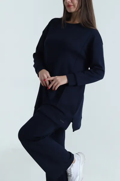 Lacivert Çimalı Tunik Pantolon Oysho Kadın İkili Takım 493541