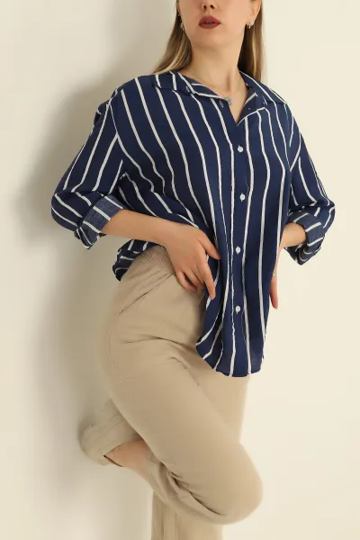 lacivert-cizgili-aerobin-tunik-gomlek-279804