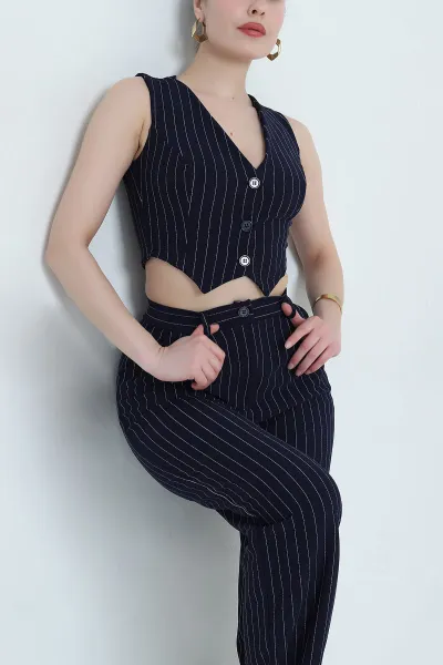 lacivert-cizgili-jakarli-yelek-pantolon-kadin-ikili-takim-455010