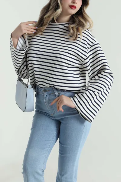 lacivert-cizgili-modal-kadin-bluz-494847