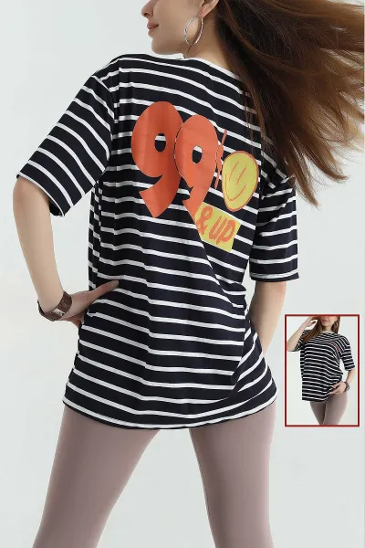lacivert-cizgili-oversize-kadin-tisort-354284