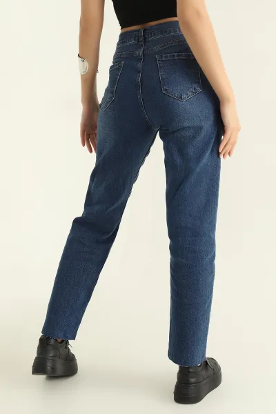 Lacivert Comford Likralı Kadın Kot Pantolon 325855