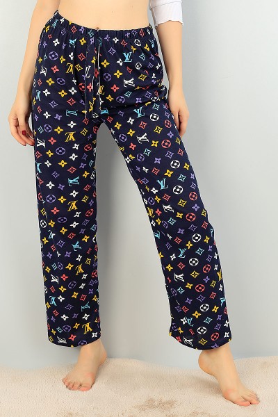 Lacivert Desenli Bayan Pijama Altı 71635