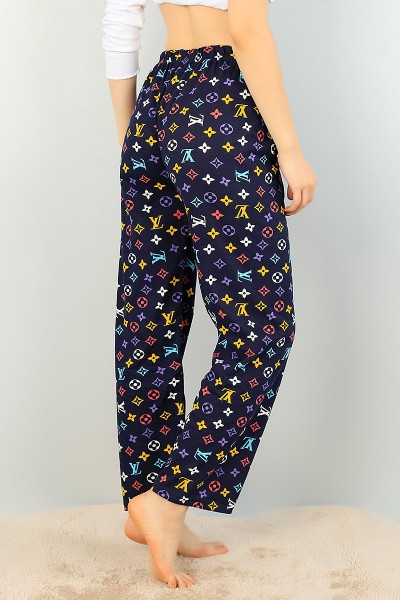 Lacivert Desenli Bayan Pijama Altı 71635