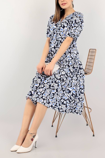 lacivert-desenli-poplin-dokuma-elbise-110425