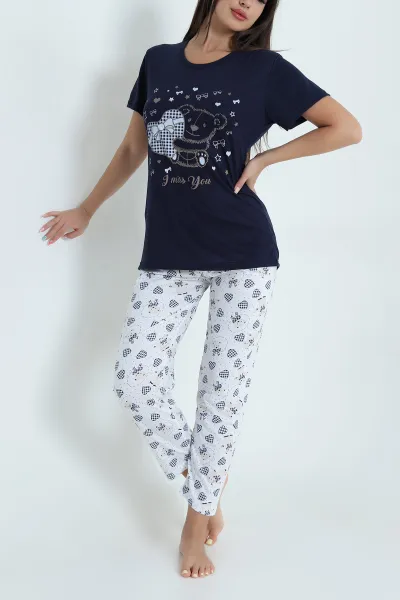 lacivert-desenli-viskon-kadin-pijama-takimi-466618
