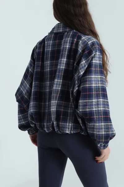 Lacivert Dik Yaka Reglan Kadın Ceket 496032