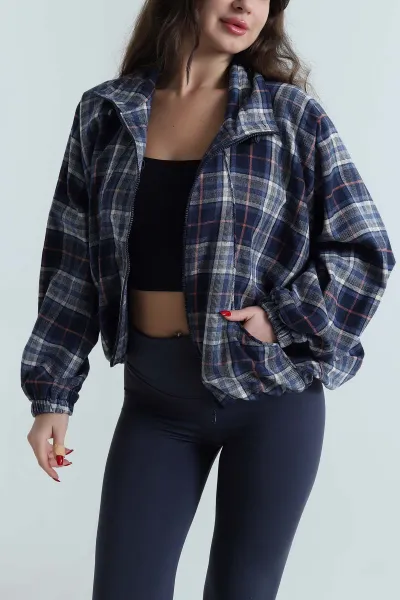 Lacivert Dik Yaka Reglan Kadın Ceket 496032