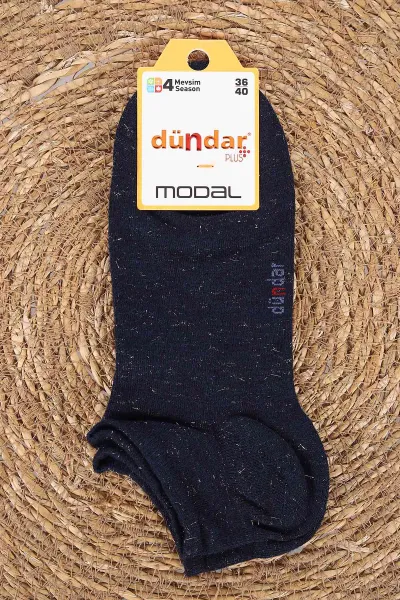 Lacivert Dört Mevsim Kadın Modal Soket Patik Çorap (36-40) 477124