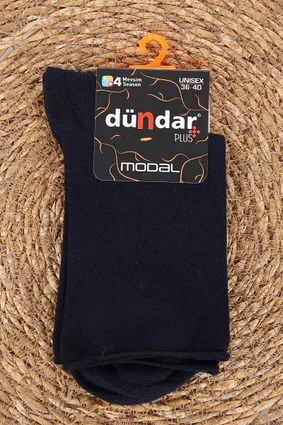 Lacivert Dört Mevsim Unisex Lastiksiz Modal Çorap (36-40) 477047