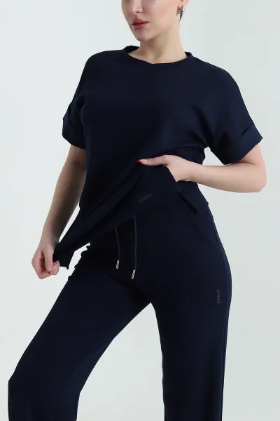 Lacivert Duble Kol Modal Kadın İkili Takım 437667