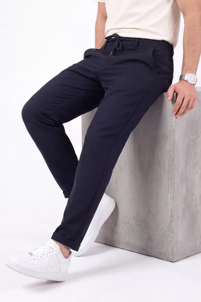 Lacivert Duble Paça Double Kumaş Pantolon 472200