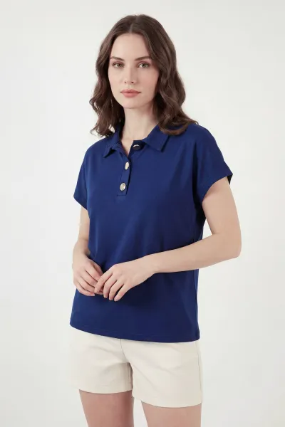 lacivert-dugmeli-polo-yaka-kristal-kadin-bluz-449069