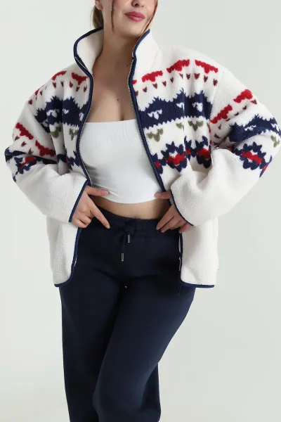 lacivert-fermuarli-desenli-teddy-kadin-polar-482444