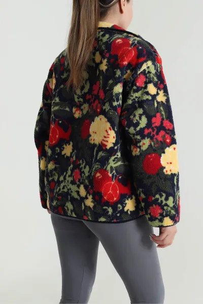 Lacivert Fermuarlı Teddy Kadın Sweat 484974