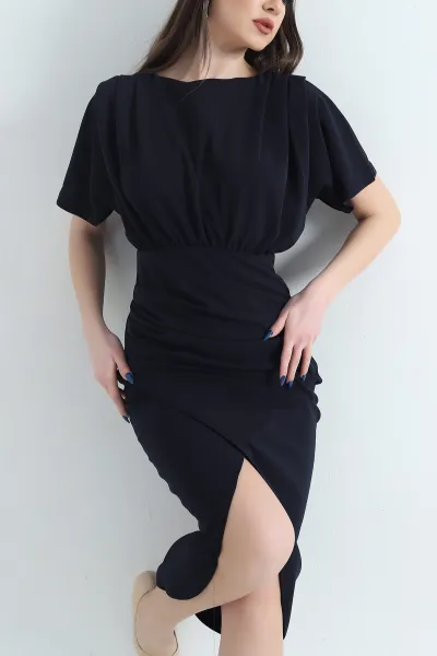 lacivert-fermuarli-yarasa-kol-crep-elbise-342973