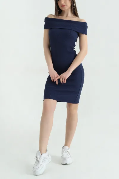 lacivert-fitilli-madonna-yaka-likrali-kadin-elbise-357809