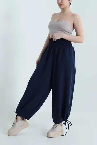lacivert-gipeli-muslin-keten-kadin-pantolon-455141