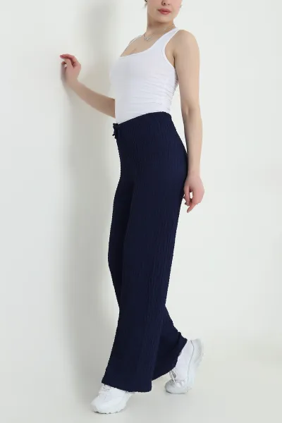 Lacivert Gofre Kumaş Kadın Pantolon 449956