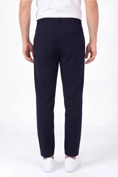 Lacivert Havuç Kesim Paraşüt Kumaş Erkek Pantolon 458710
