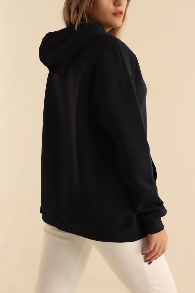 Lacivert İçi Şardonlu Kanguru Cep Sweat 218786