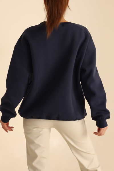 Lacivert İçi Şardonlu Oversize Sweat 213338