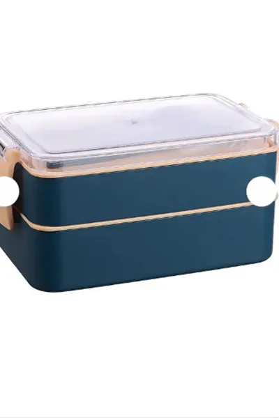 Lacivert İki Katlı 900 ML Beslenme Kabı 393005