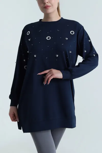 lacivert-incili-oysho-kadin-tunik-484876