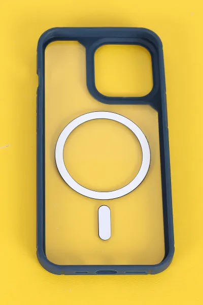 Lacivert İphone 13 Pro Uyumlu Sky Magsafe Serisi Sert Silikon Telefon Kılıfı 404126