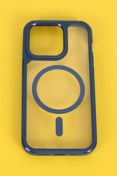 Lacivert İphone 14 Pro Uyumlu Sky Magsafe Serisi Sert Silikon Telefon Kılıfı 404138