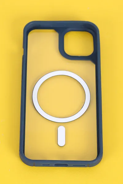 Lacivert İphone 14 Uyumlu Sky Magsafe Serisi Sert Silikon Telefon Kılıfı 404130