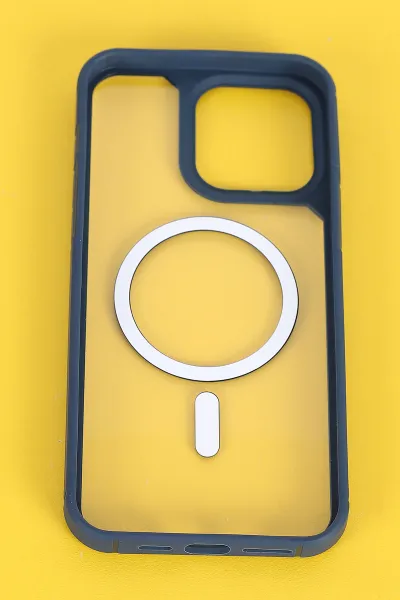 Lacivert İphone 15 Pro Max Uyumlu Sky Magsafe Serisi Sert Silikon Telefon Kılıfı 404155