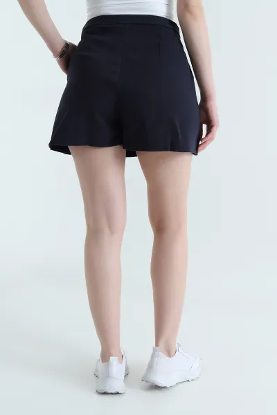 Lacivert İthal Gabardin Kadın Şort Etek 454499