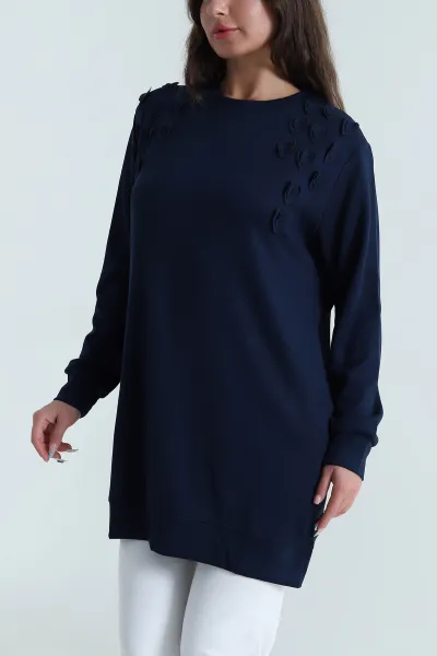 Lacivert Kalp Detay Oysho Kadın Tunik 484733
