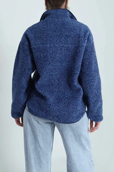 Lacivert Kangru Cep Detay Teddy Kadın Sweat 492642