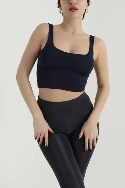 Lacivert Kaplı Pensli Kre Yaka Crop 423244