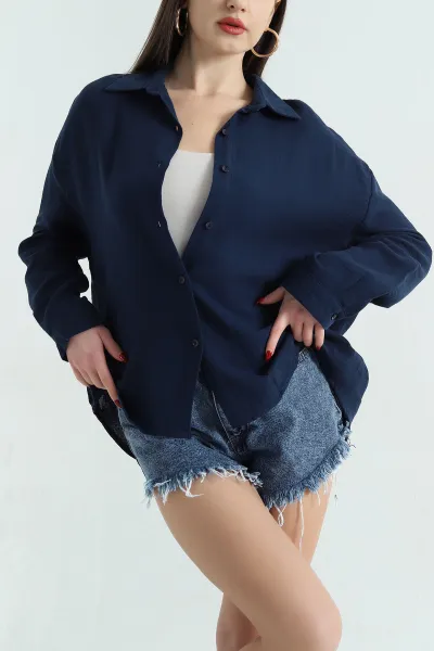 lacivert-keten-kadin-gomlek-336887
