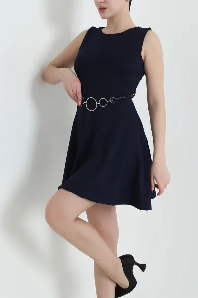 Lacivert Kolsuz Modal Kadın Elbise 433251