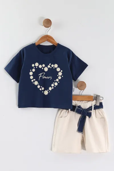 lacivert-krem-2-5-yas-flowers-baskili-suprem-tisortlu-gabardin-sortlu-kiz-cocuk-yazlik-takim-445916