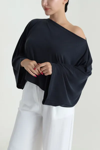 Lacivert Kupralı Salaş Kadın Bluz 479555