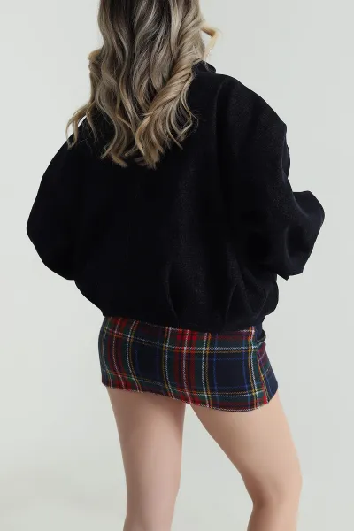Lacivert Kuşaklı Astarlı Denim Modal Mont 488852