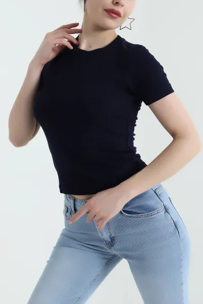 lacivert-likrali-bisiklet-yaka-pamuk-kadin-bluz-433680