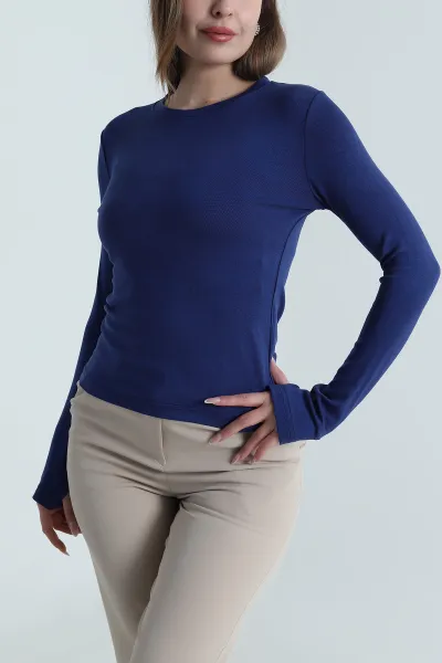 Lacivert Lİkralı Kadın Body Bluz 488407