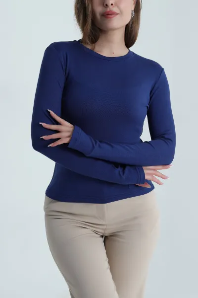 Lacivert Lİkralı Kadın Body Bluz 488407